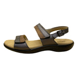 SAS Women’s Brown & Black Dusk Leather Cushioned Adjustable Sandals Sz 8.5M