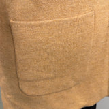 Talbots Womens Camel Nylon Wool Open Front Blazer Jacket With Pockets Size 2X