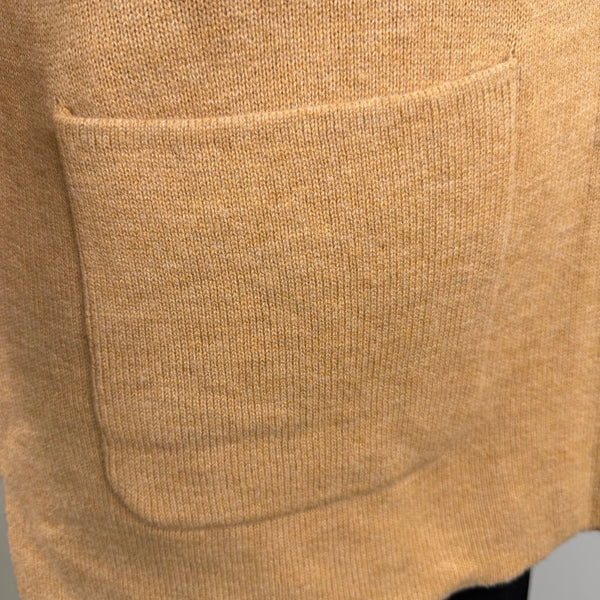 Talbots Womens Camel Nylon Wool Open Front Blazer Jacket With Pockets Size 2X