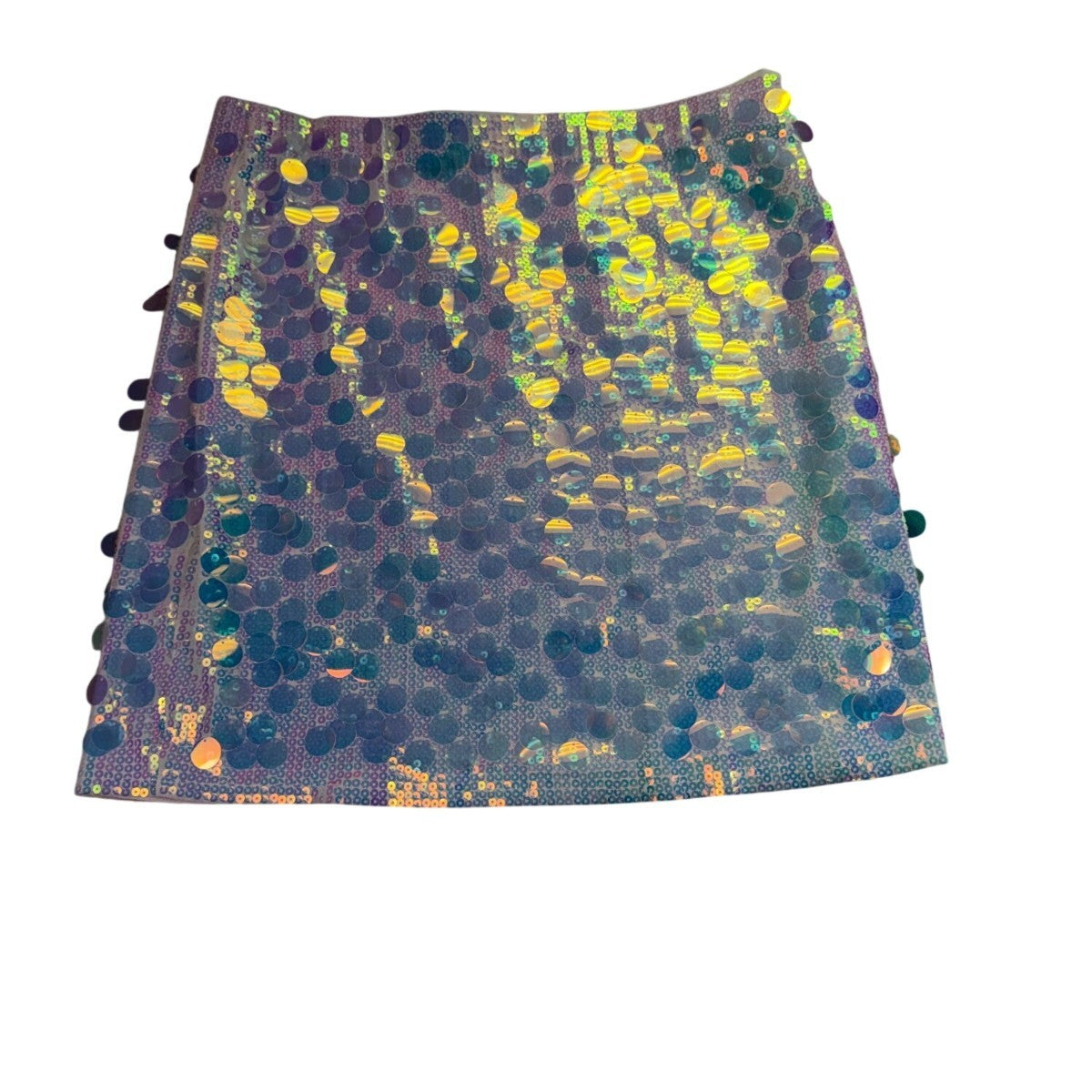 Maner Womens Iridescent Sequin Mini Skirt Textured Partywear Size L