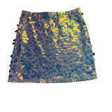 Maner Womens Iridescent Sequin Mini Skirt Textured Partywear Size L
