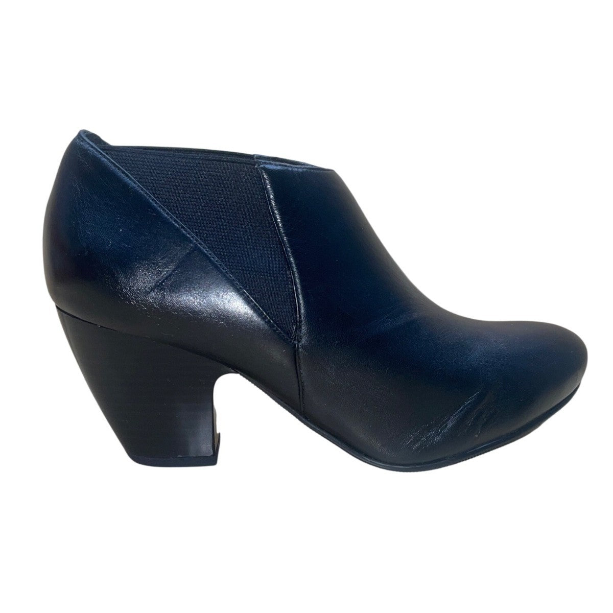 Vaneli Women’s Black Leather Block Heel Slip-On  Ankle Booties Size 9.5M
