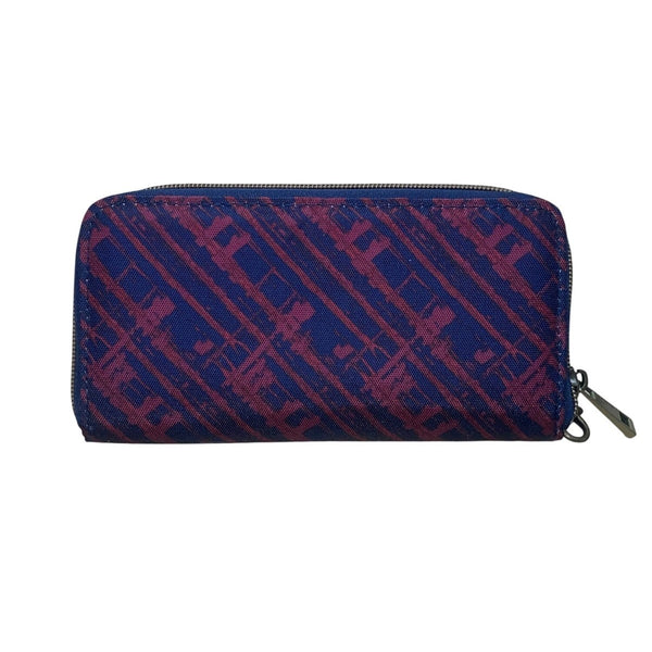 Travelon Women’s Blue & Red RFID Blocking Wristlet Wallet With Zippered Pocket