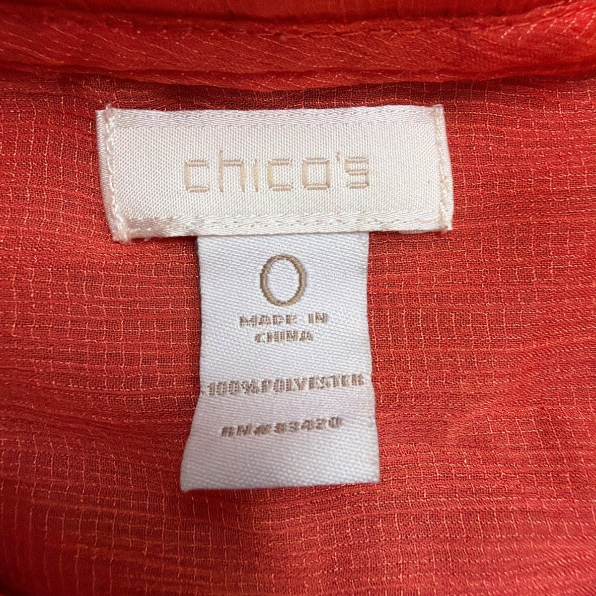 Chicos Womens Orange Utility Jacket With Drawstring Waist Pockets Size 0