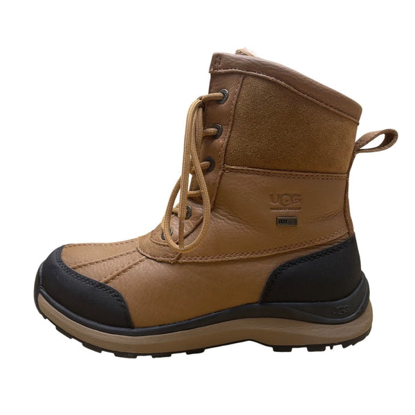UGG Men’s Brown & Black Leather Suede Waterproof Lace-Up Winter Boots Size 7.5