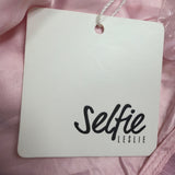 Selfie Leslie Womens Pink Embroidered Mini Dress With Flounce Sleeves Size S