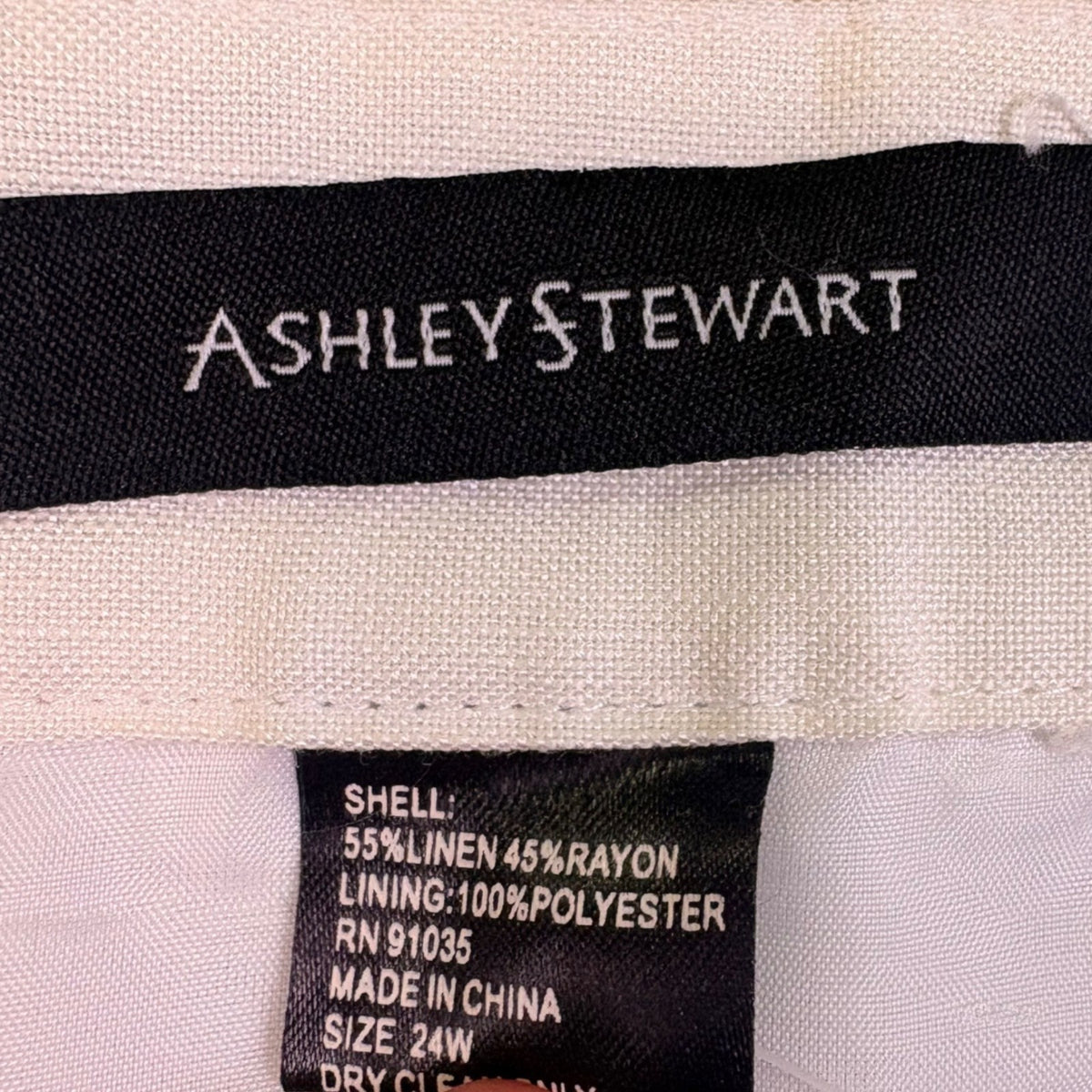 Ashley Stewart Womens White Linen & Rayon Cutwork Pencil Skirt Size 24W