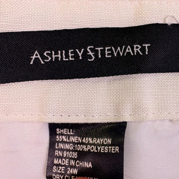 Ashley Stewart Womens White Linen & Rayon Cutwork Pencil Skirt Size 24W