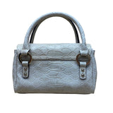 Vintage Guess Women’s Beige Faux Leather Croc Embossed G Logo Y2K Satchel Bag