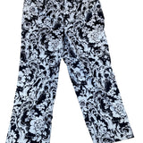 Oscarde la Renta  Womens Black & White Floral Damask Wide Leg Pants Size 14