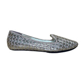 Isaac Mizrahi Women’s Gold & Pink Chevron Faux Leather Slip-On Flats Size 6.5M