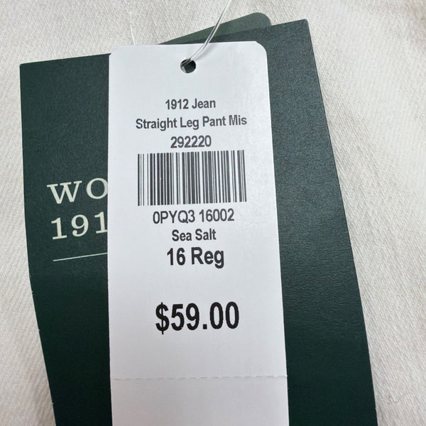 L.L. Bean Womens White Favorite Fit Jeans Regular Comfortable Size 16