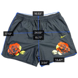 Nike Men’s Black Polyester Rose-Printed Swim Shorts Size XL