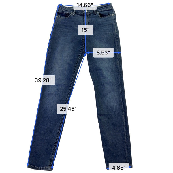 Lucky Brand Womens Dark Blue Denim Jeans Mid Rise Stretch Slim Fit Size 10/30 