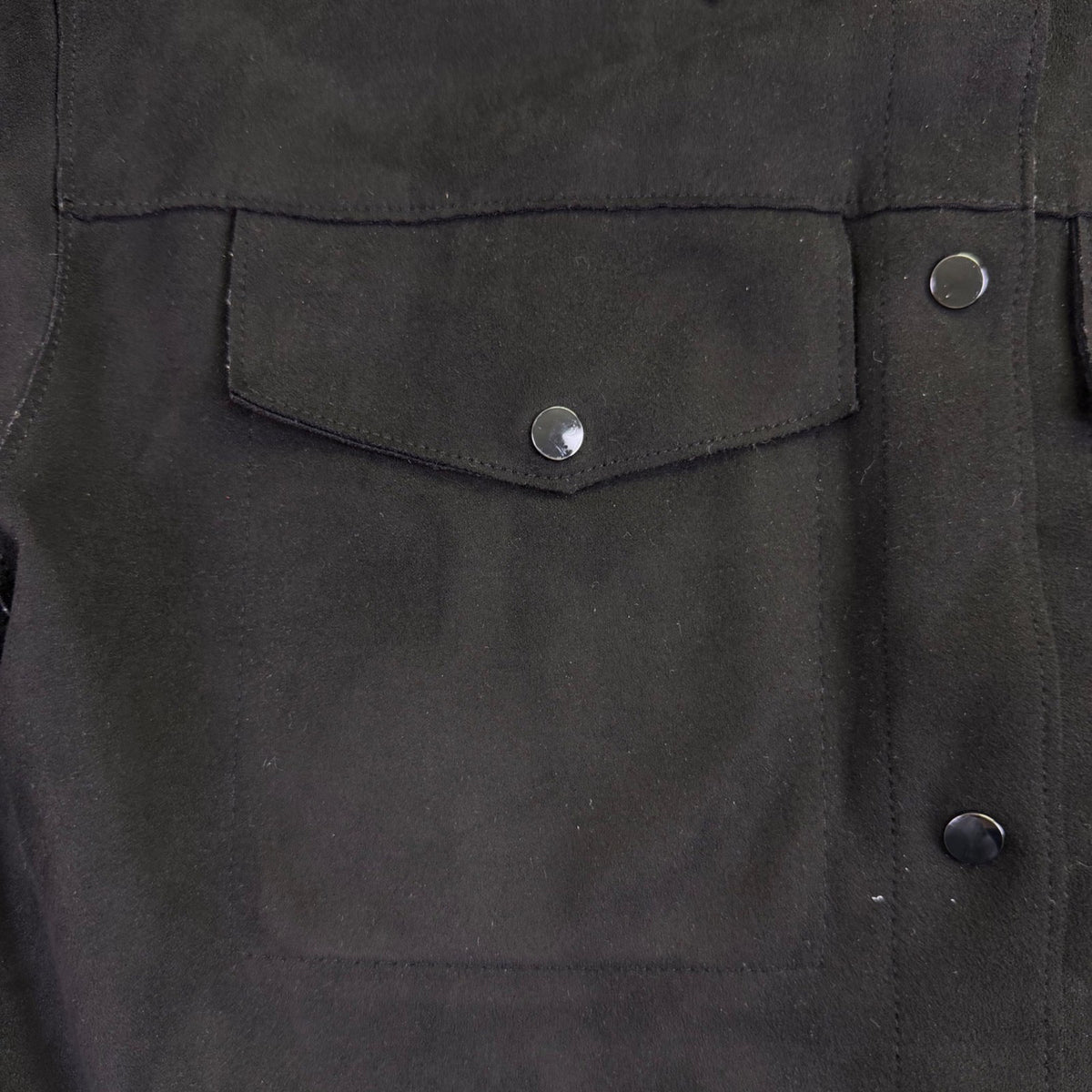Truth Women Black Faux Leather Button-Down Shirt With Pockets Sz Small 