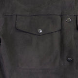 Truth Women Black Faux Leather Button-Down Shirt With Pockets Sz Small 