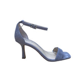 Vince Camuto Women’s Gray Suede Buckle Ankle Strap Kitten Heeled Sandals Size 7M