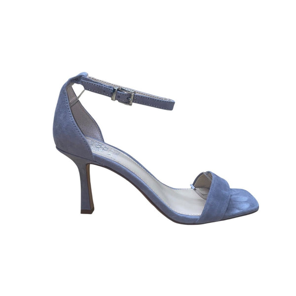 Vince Camuto Women’s Gray Suede Buckle Ankle Strap Kitten Heeled Sandals Size 7M