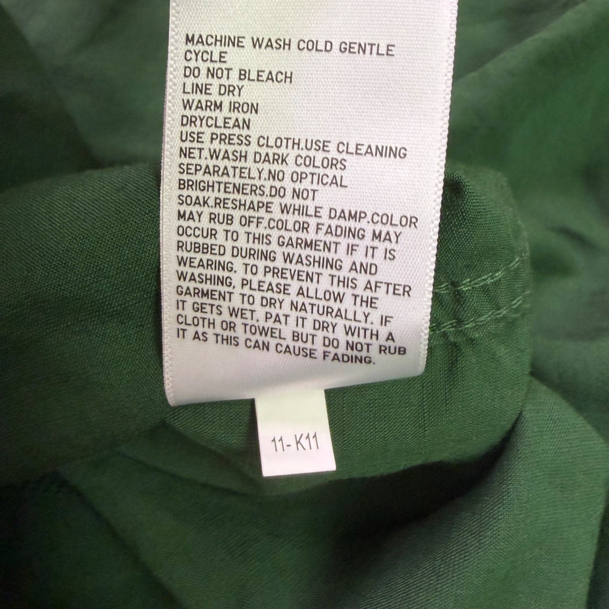Jw Anderson Women’s Green Cotton Sleeveless Belted Maxi Trench Dress XXS