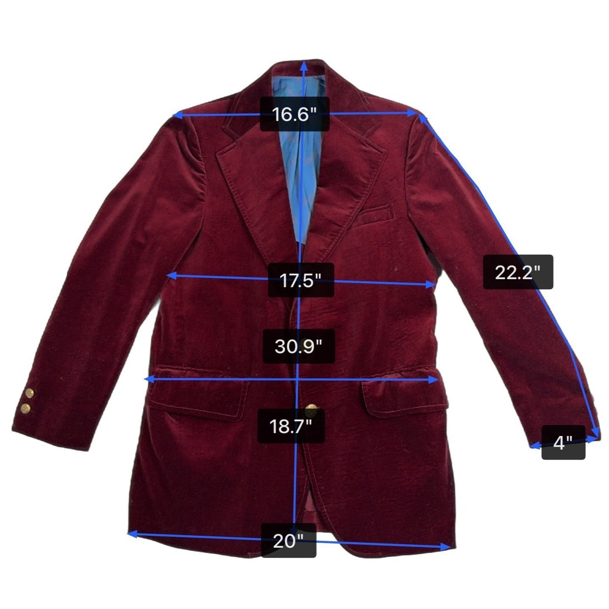 John Weitz Lord & Taylor Mens Red Velvet Luxury Blazer 2 Gold Button  Sz 41R