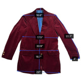 John Weitz Lord & Taylor Mens Red Velvet Luxury Blazer 2 Gold Button  Sz 41R