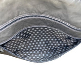 Kipling Women’s Silver Metallic Zippered Pockets Adjustable Strap Crossbody Bag