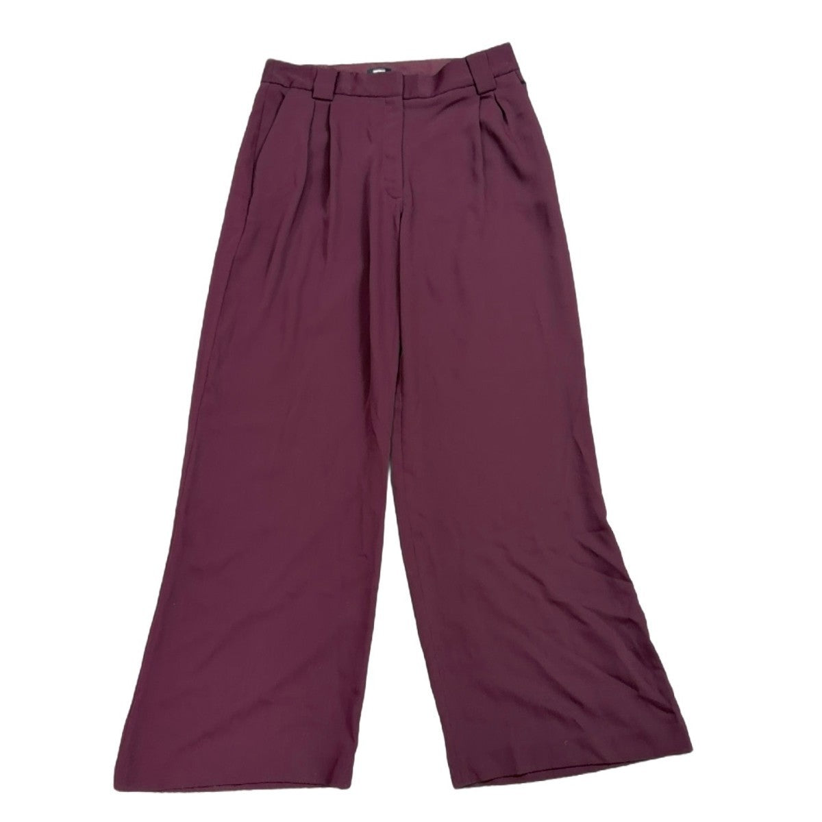 Express Womens Burgundy Wide-Leg Pants Recycled Polyester Blend Size M