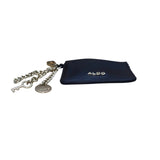 Aldo Women’s Black Leather With Key & Logo Keychain Cardholder