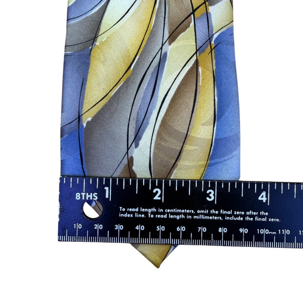 J. Garcia Mens Multicolor Silk Necktie Snail Garden Pattern