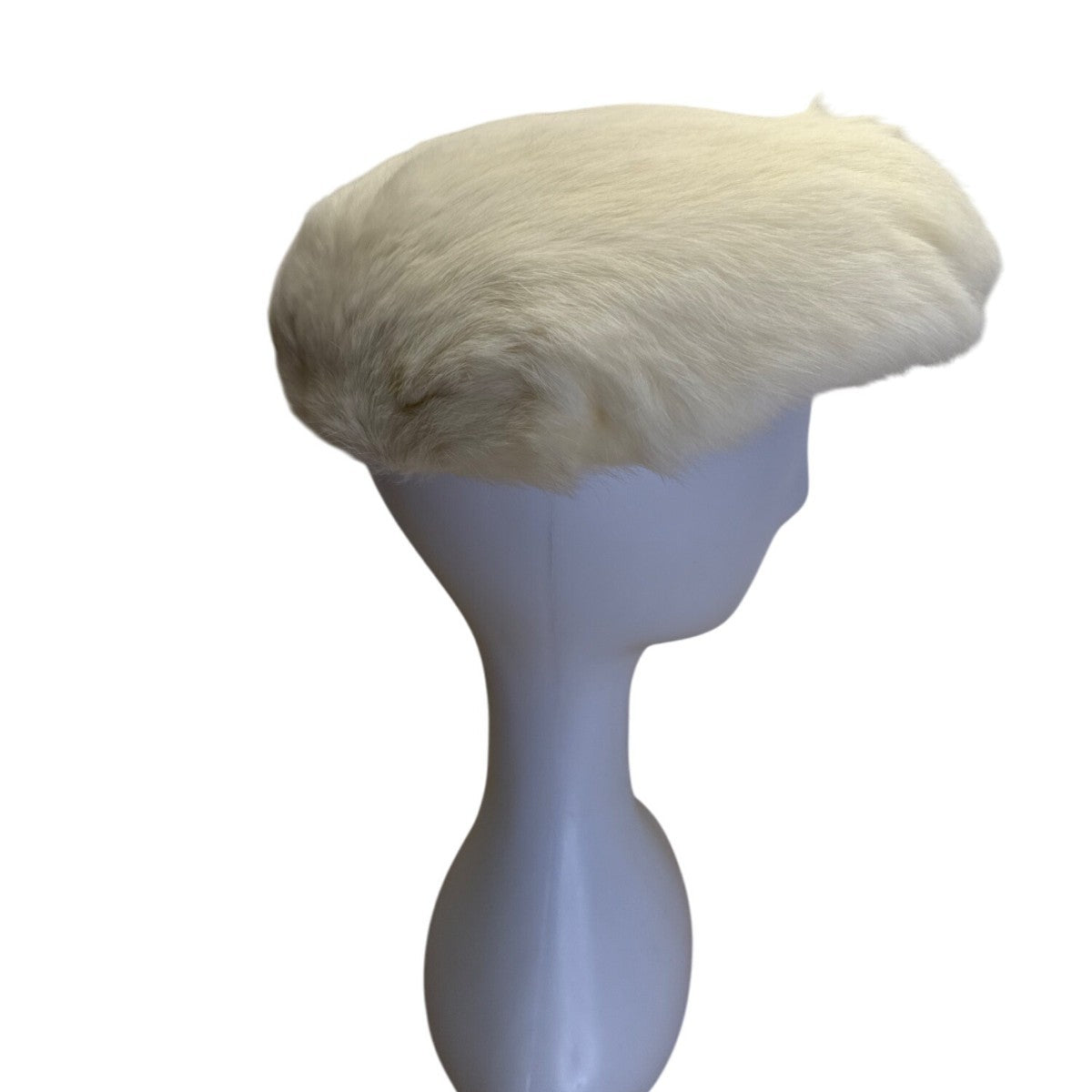 Vintage White Rabbit Fur Womens Beret Hat