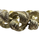 Lisner Womens Gold Tone Metal Leaf Link Bracelet Vintage Stylish Jewelry