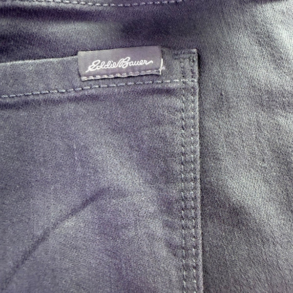 Eddie Bauer Womens Black Cotton Blend Straight-Leg Pants Casual Sz 16