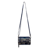 Vera Bradley Women’s Navy White Quilted Plaid Adjustable Strap Crossbody Clutch
