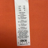 Asos Womens Orange Polyester Blazer Double Breasted Long Sleeve Size US 6