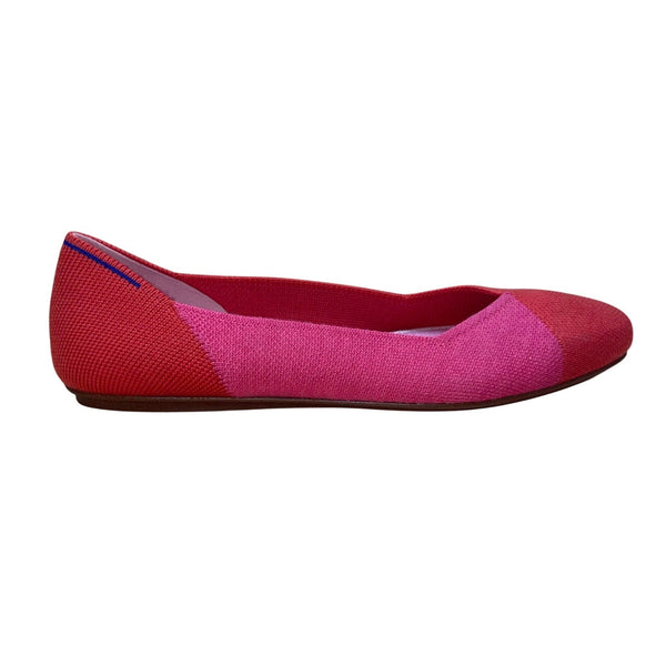 Rothy's x Marta Ferri Flame Azalea Color Block Knitted Ballet Flats Size 7.5