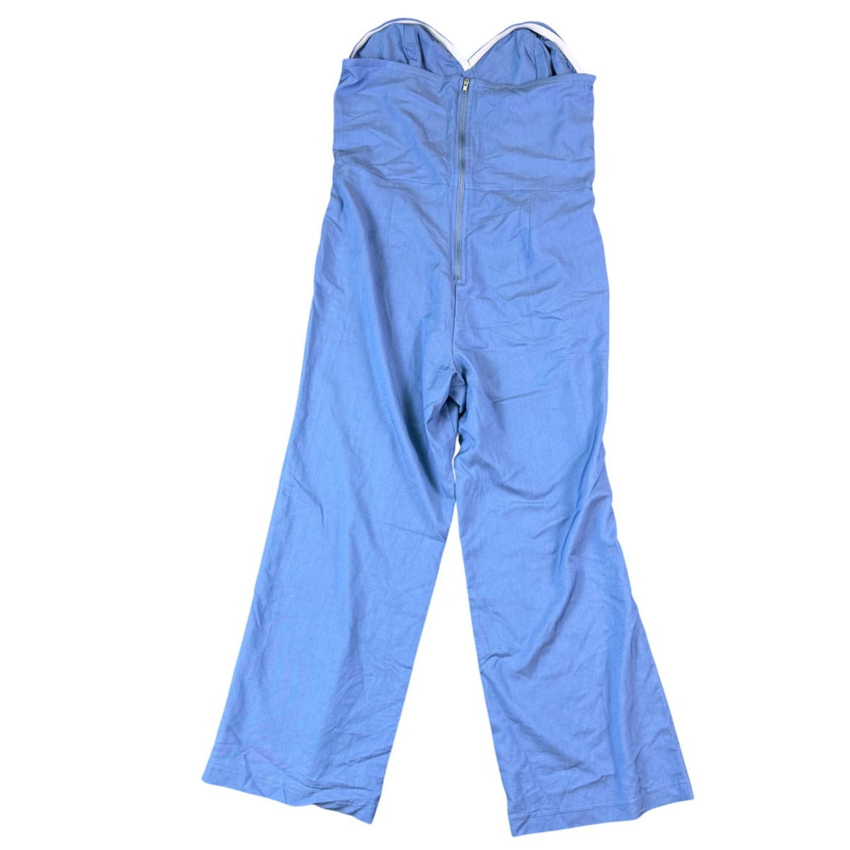 Fashion Nova Womens Blue Strapless Culotte Jumpsuit With Open Circle Size M