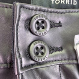 Torrid Womens Black Faux Leather High-Rise Pintuck Bootcut Pants Size 18 Regular