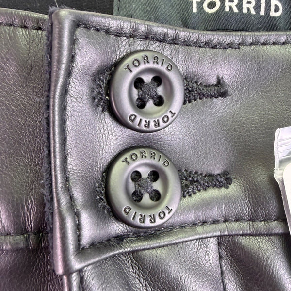 Torrid Womens Black Faux Leather High-Rise Pintuck Bootcut Pants Size 18 Regular