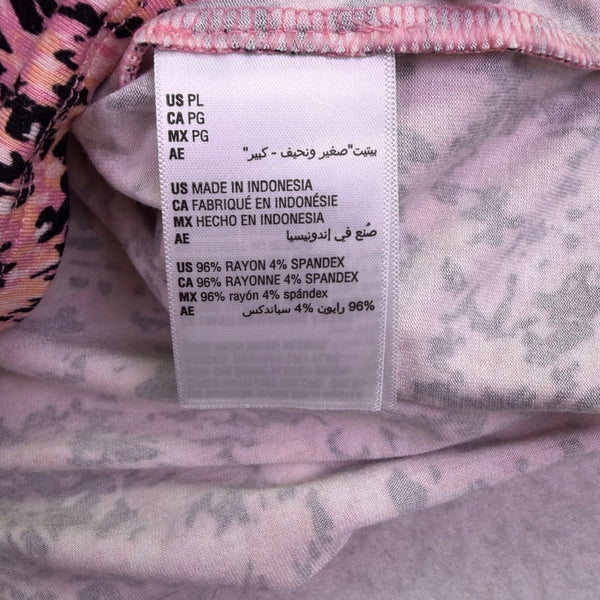 JM Collection Womens Pink Black Printed Blouse Petites Size L