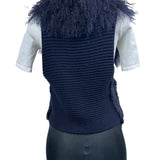 Moma Women’s Navy Blue Sweater with Outer Pockets Wool - One Size
