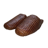 Women’s Brown Woven Leather Slip-On Textured Mule  Shoes Size Aprox US9