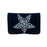 Shiraleah Women’s Black Velvet Star Embellished Rhinestone Clutch Evening Bag