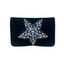 Shiraleah Women’s Black Velvet Star Embellished Rhinestone Clutch Evening Bag