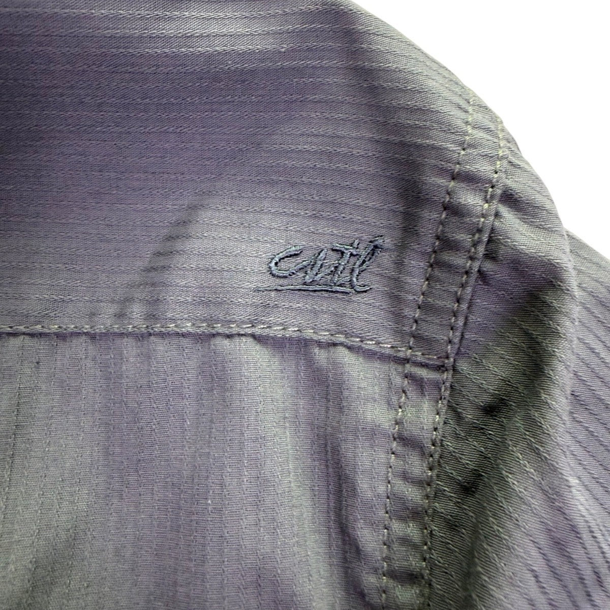 Coastal Mens Gray Cotton Long Sleeve Button-Down Military Style Shirt Size XL
