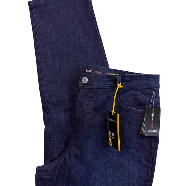 Style & Co Womens Dark Wash Denim Slim Leg High-Rise Tummy-Control Jeans Sz 16S