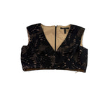 BCBGMaxAzria Womens Beige/Black Lace Crop Top & Maxi Skirt Set  Elegant Size 8 