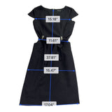 Ellen Tracy Womens Black Belted Cap Sleeve Sheath Dress Size 6