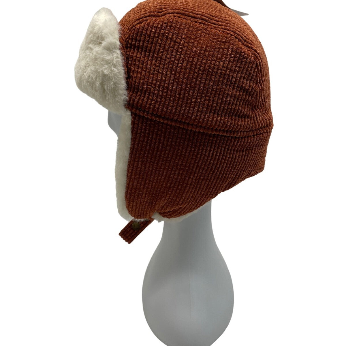 High Desert Gear Unisex Corduroy Faux Fur Trapper Ear Flaps Brown Cream One Size