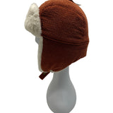 High Desert Gear Unisex Corduroy Faux Fur Trapper Ear Flaps Brown Cream One Size