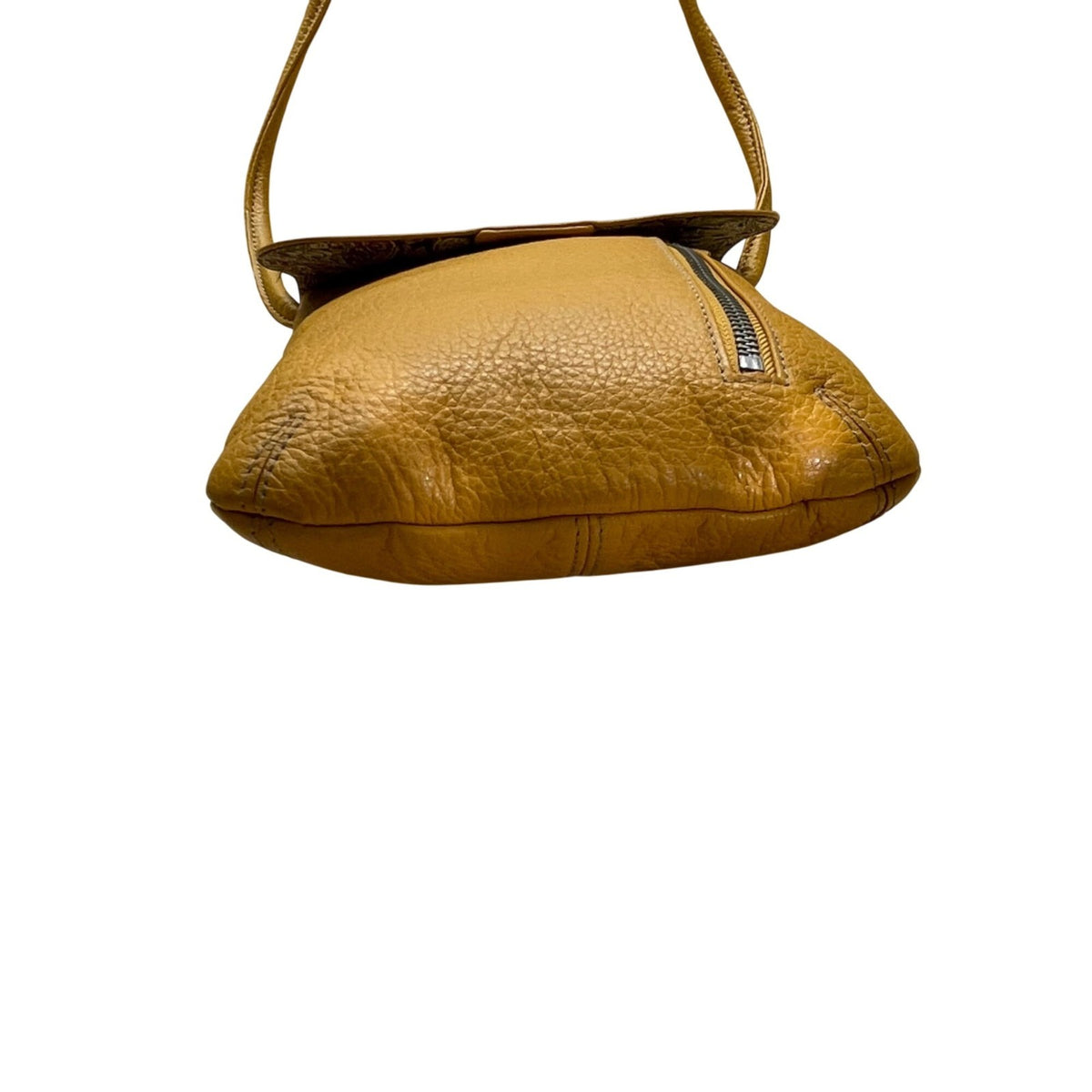 Tignanello Women’s Yellow Leather With Front Zip Pocket Crossbody Bag